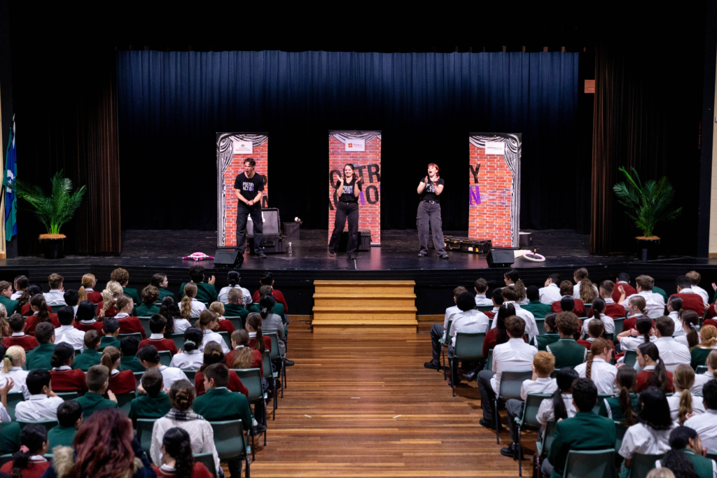 PIA actors at a school - Noni Carroll photography.